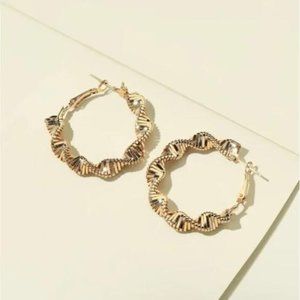 Gold Textured Hoop Earrings